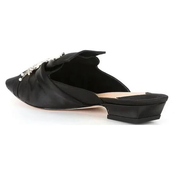 ANTONIO MELANI Lex Ornamented Backless Mules Slip On Shoes Size 6.5 Black NEW - Picture 2 of 15